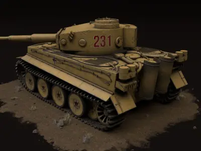 Tiger I - Panzerkampfwagen VI - WW2 Tank 3D model  - Textured 3D model
