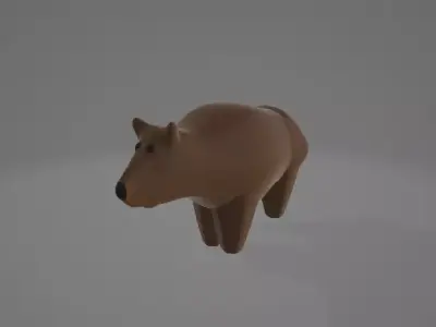 A simple Bear Low-poly 3D model