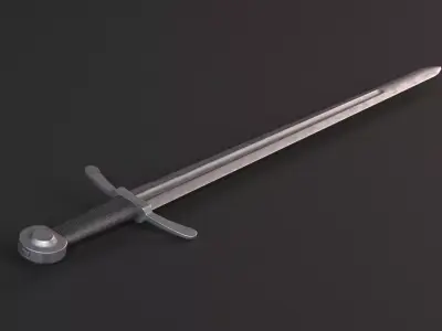 Knightly Sword Low-poly 3D model