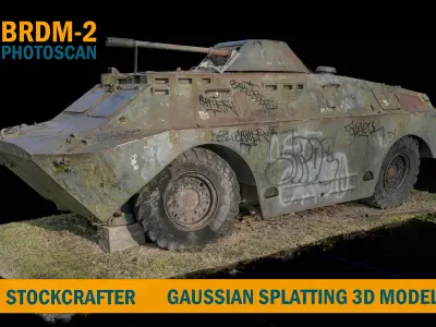 Soviet BRDM-2 Military Vehicle - Gaussian Splatting 3D model