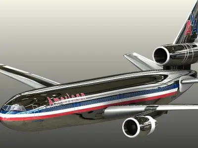 DC-10 american airlines boeing - american airlines boeing - a... 3D model