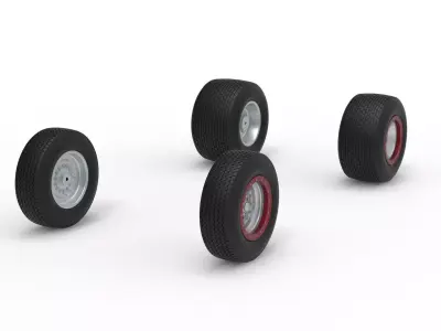Wheel Set of Dirt Silver Crown Champ car Scale 1 to 25 3D print model
