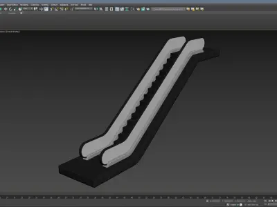 Escalator Low-poly 3D model buy
