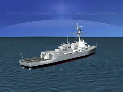Burke Class Destroyer DDG 100 USS Kidd 3D model
