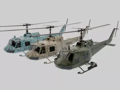 Bell-Uh-1B Helicopter 3D model
