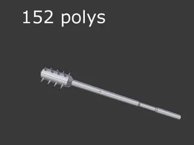 low poly medieval club Low-poly 3D model