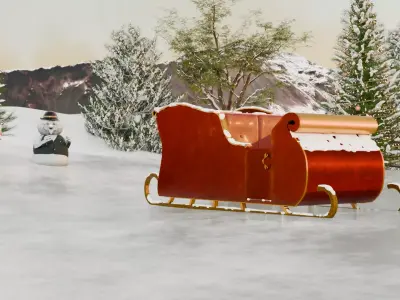 Santa Sleigh Modern - High Tech 3D model