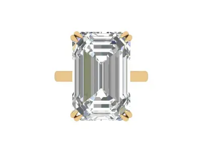 Emerald Solitaire Ring 3D print model 43