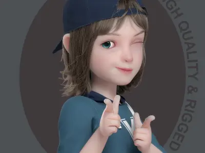 Cartoon Boy Rigged  purchase 3D model