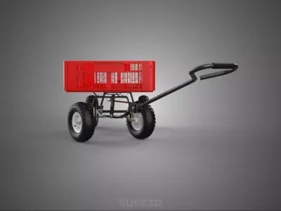 CRATE BASKET CART BIN WAGON TRAILER PLATFORM HAND TRUCK PALLET 4 3D model