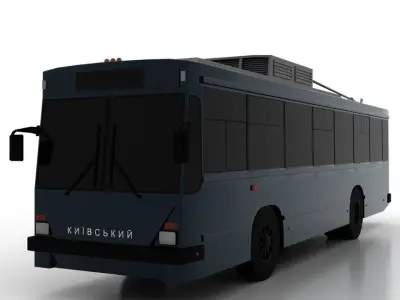Trolleybus Kiyv-12-04 Low Low-poly 3D model