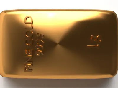 Goldbar 1gram 3D model