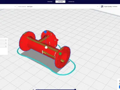 tee fitting with flange 3D print model