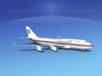 Boeing 747-400 United Airlines 1 3D model