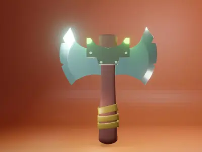 battle axe 3D model shop