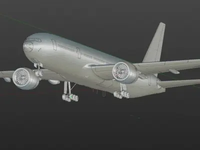 Boeing 777-200LR - With Interior 3D model
