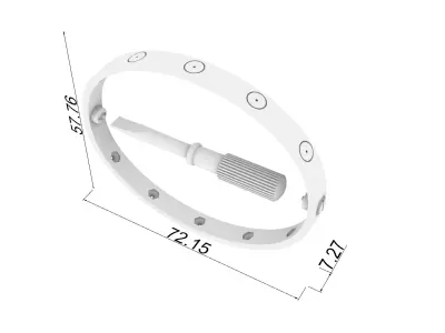 Two-Part Bracelet with Screws JDBCo 3D print model