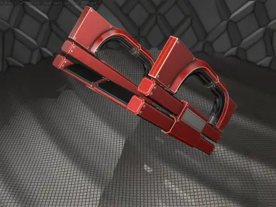 Sci-Fi Stairs - 3 - Red Version Low-poly 3D model