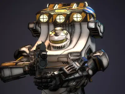 Robot Sci-fi Low-poly 3D model