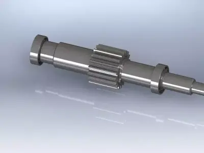 Shaft stainless steel gear Free 3D model
