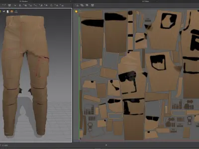 High-Quality GEN2 Tactical Pants 6 pose type marvelous file Low-poly 3D model