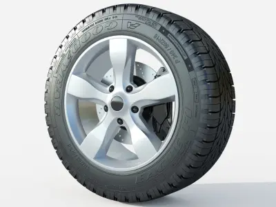 wheel Rim Tire 4 3D model