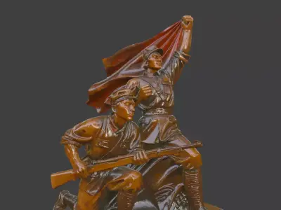 Military sculpture warrior  military battle war hero  soldier 3D print model 4