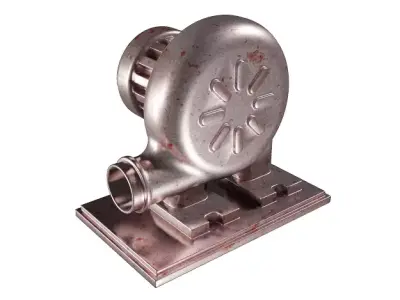 Metallic Air Blower Low-poly 3D model