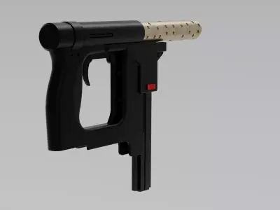ZMK 9 Blackout Sci-Fi Tactical Pistol  Low-poly 3D model