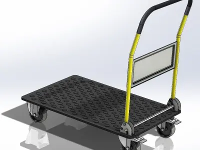 Foldable platform on wheels - Transport cart 3D model