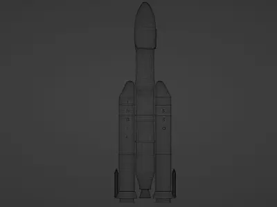 GSLV Geosynchronous Satellite Launch Vehicle Mk 3 ISRO 3D model