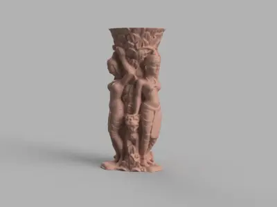 statue de pierre et porte stylo 2 modele 3D print model
