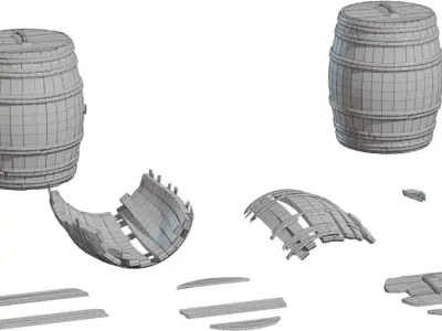 Wooden barrels 3D model by fllippi