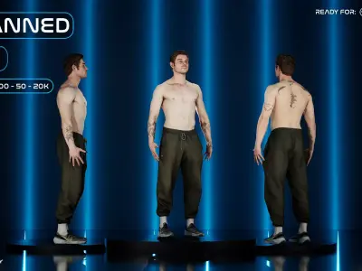 3D Scanned and Optimised  - Realistic Athlete Model 3D model
