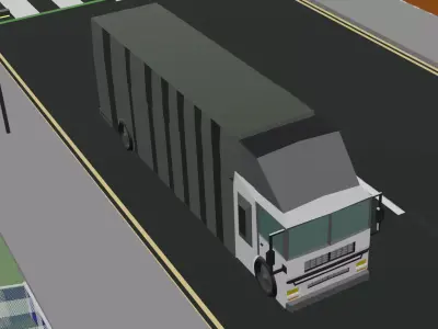 low poly stylized lorry Low-poly 3D model