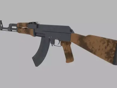 Ak 47 Low-poly 3D model 8