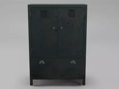 painted metal cabinet Low-poly 3D model