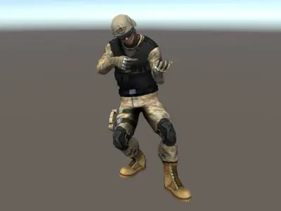 Soldier - Game Ready and Rigged Low-poly 3D model