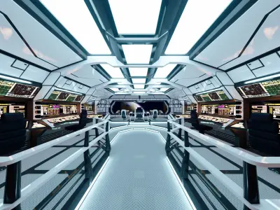 Sci Fi Interior Low-poly 3D model