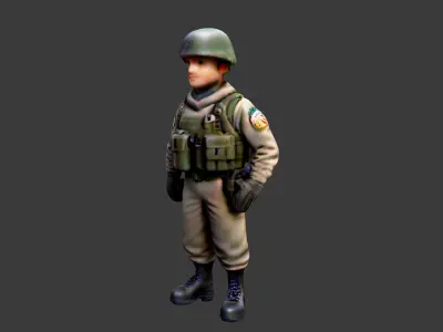 World War II Soldier Low-poly 3D model purchase