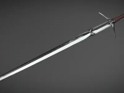 PBR Witcher sword Low-poly 3D model
