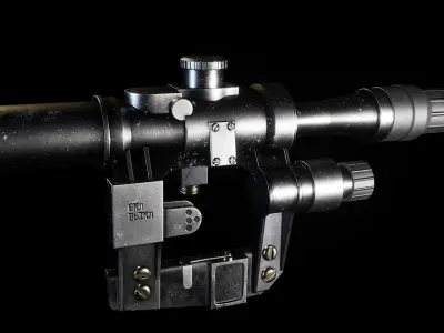 AAA PSO-1 Sniper Scope Game Ready PBR Low-poly 3D model