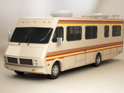 Classic Motorhome 1986 Low-poly 3D model