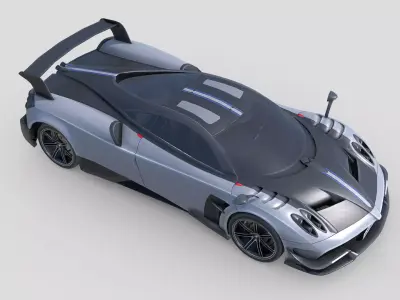 Low Poly Car - Pagani Huayra BC Low-poly 3D model