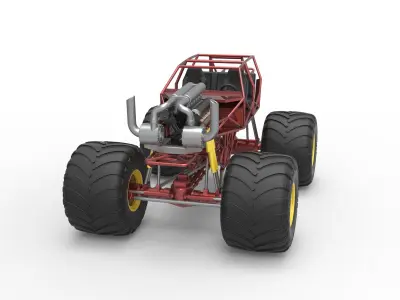 Monster truck base Version 3 Scale 1 to 25 3D print model