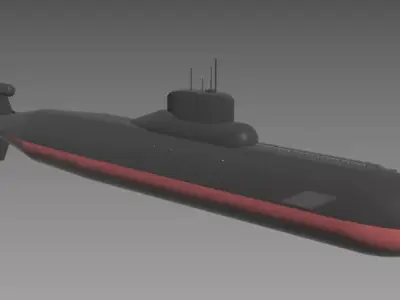 submarine 3D model 9