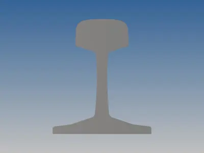 British Standard-EN13674 50E3 rail 3D model