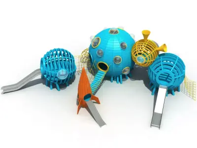 Kids outdoor commercial play structure 3D model 3D model 14