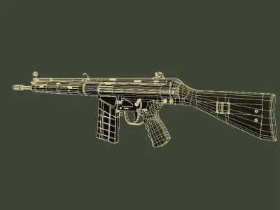 G3 machine gun Low-poly 3D model