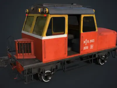 Soviet Railroad Trolley MK2-15 Low-poly 3D model